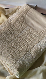 将图像加载到图库查看器中， Women's Lakhnavi Handcrafted Cotton Unstitched Chikankari Suit Material - HONC0365119