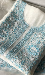 Load image into Gallery viewer, Women&#39;s Lakhnavi Handcrafted Pure Organza Chikankari Unstitched Kurta And Dupatta Set- HONC0321293
