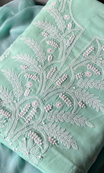 将图像加载到图库查看器中， Women&#39;s Lakhnavi Handcrafted Unstitched Cotton Chikankari Suit Material - HONC0285011

