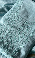 Load image into Gallery viewer, Women&#39;s Lakhnavi Handcrafted Mul Chanderi Chikankari Full Suit Material - HONC0307419
