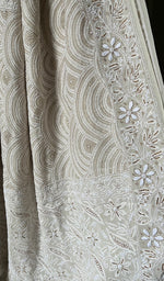 Load image into Gallery viewer, Women&#39;s Lakhnavi Handcrafted Pure Silk Georgette Chikankari - HONC0203148
