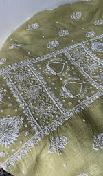 Load image into Gallery viewer, Women's Lakhnavi Handcrafted Mul Chanderi UnStitched Kurta And Dupatta Set - HONC0374449