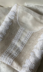 Load image into Gallery viewer, Afeera Women&#39;s Lakhnavi Handcrafted Pure Organza Chikankari Unstitched Kurta And Dupatta Set- HONC0302221
