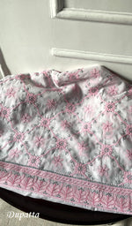 Load image into Gallery viewer, Women's Lakhnavi Handcrafted Cotton Unstitched Chikankari Full Suit Material - HONC0322461