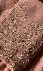 Load image into Gallery viewer, Women&#39;s Lakhnavi Handcrafted Tissue Chanderi Unstitched Kurta And Dupatta Set - HONC0270057
