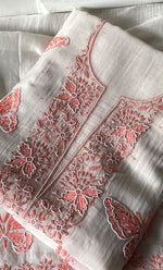 Load image into Gallery viewer, Titlee Women's Lakhnavi Handcrafted Unstitched Mul Chanderi Kurta And Dupatta Set - HONC0304156