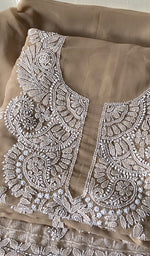Load image into Gallery viewer, Women's Lucknowi Handcrafted Faux-Georgette Chikankari Suit Material - HONC0263018