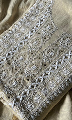 Load image into Gallery viewer, Women&#39;s Lakhnavi Handcrafted Tissue Chanderi Unstitched Kurta And Dupatta Set - HONC0306996

