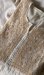 Load image into Gallery viewer, Women's Lakhnavi Handcrafted Mul Chanderi Semi - Stitched Kurta And Dupatta Set - HONC0274495