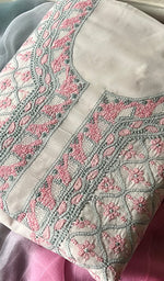 Load image into Gallery viewer, Women&#39;s Lakhnavi Handcrafted Cotton Chikankari Suit Material - HONC0291815
