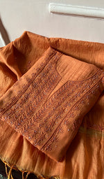 将图像加载到图库查看器中， Women's Lakhnavi Handcrafted Mul Chanderi Unstitched Chikankari Full Suit Material - HONC0328109