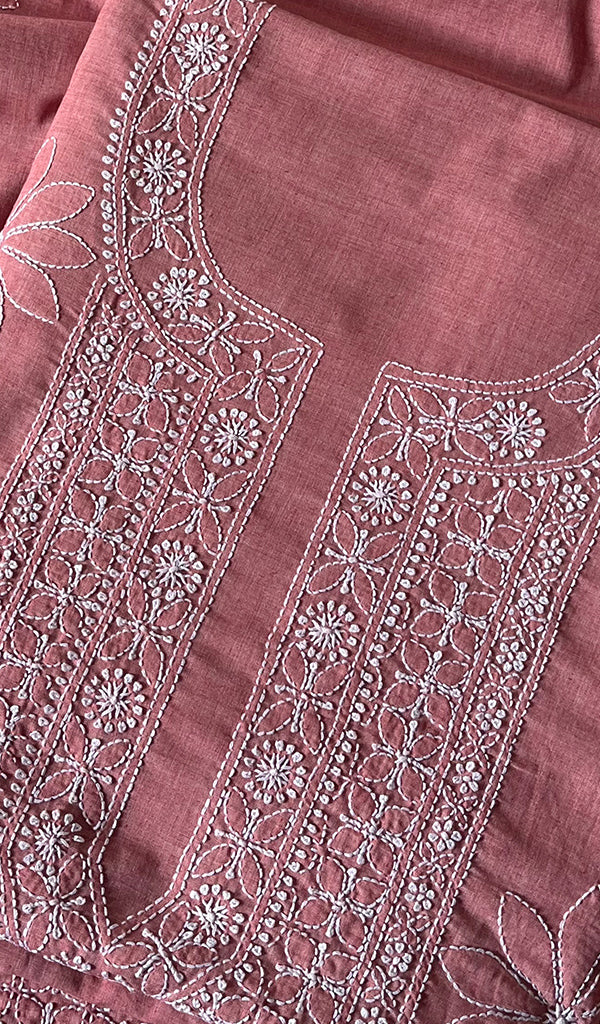 Hera Women's Lakhnavi Handcrafted Cotton Chikankari Suit Material - HONC0275053