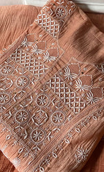 Load image into Gallery viewer, Women's Lakhnavi Handcrafted Mul Chanderi Semi - Stitched Kurta And Dupatta Set - HONC0281964
