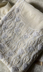 Load image into Gallery viewer, Jazba Women's Lakhnavi Handcrafted Mul Chanderi UnStitched Kurta And Dupatta Set - HONC0301694