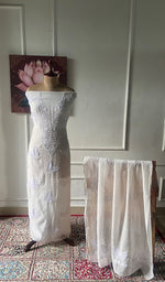 将图像加载到图库查看器中， Titlee Women's Lakhnavi Handcrafted Mul Chanderi Unstitched Kurta And Dupatta Set - HONC0355841