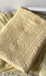 Load image into Gallery viewer, Women's Lakhnavi Handcrafted Unstitched Cotton Chikankari Suit Material - HONC0329389