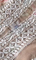 将图像加载到图库查看器中， Disha Women's Lakhnavi Handcrafted Organza Chikankari Unstitched Kurti Fabric -  HONC0332146