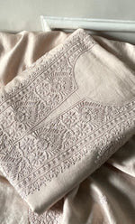 将图像加载到图库查看器中， Women's Lucknowi Handcrafted Chanderi Silk Chikankari Full Suit Material - HONC0322709