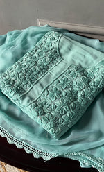 将图像加载到图库查看器中， Women&#39;s Lucknowi Handcrafted Viscose Georgette Chikankari Kurta and Dupatta Set- HONC0307153
