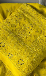 Load image into Gallery viewer, Women&#39;s Lakhnavi Handcrafted Viscose Georgette Chikankari Full Suit Material - HONC0271106
