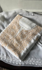 Load image into Gallery viewer, Ashima Women's Lucknowi Handcrafted Muslin Chikankari Unstitched Suit Material - HONC0243934