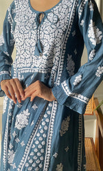 Load image into Gallery viewer, Women&#39;s Lucknowi Handcrafted Muslin Chikankari Kurti - HONC0292600
