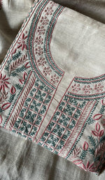 Load image into Gallery viewer, Women&#39;s Lakhnavi Handcrafted Munga Silk Chikankari Kurta And Dupatta Set - HONC0255938
