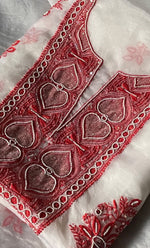 Load image into Gallery viewer, Women&#39;s Lakhnavi Handcrafted Pure Organza Chikankari Unstitched Kurta And Dupatta Set-  HONC0288319
