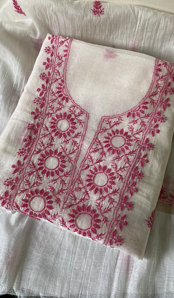 Women's Lakhnavi Handcrafted Mul Chanderi Kurta And Dupatta Set - HONC0263969
