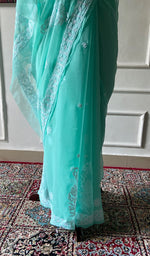 Load image into Gallery viewer, Samaira  Women's Lucknowi Handcrafted Faux-Georgette Chikankari Saree - HONC0348738