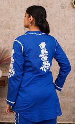 Load image into Gallery viewer, khayal Women&#39;s Lakhnavi Handcrafted Cotton Chikankari Kurti And Plazzo Set - HONC0323934
