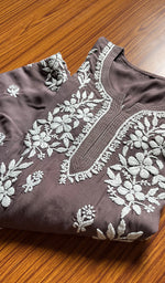 Load image into Gallery viewer, Women&#39;s Lakhnavi Handcrafted Cotton Chikankari Kurti- HONC0301043

