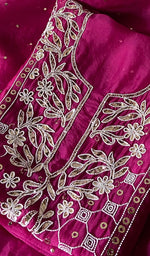 Load image into Gallery viewer, Women's Lakhnavi Handcrafted Pure Organza Chikankari Unstitched Kurta And Dupatta Set- HONC0327734