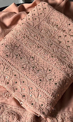 将图像加载到图库查看器中， Women&#39;s Lakhnavi Handcrafted Viscose Georgette Chikankari Full Suit Material - HONC0271097
