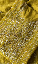 Load image into Gallery viewer, Women's Lakhnavi Handcrafted Mul Chanderi Semi - Stitched Kurta And Dupatta Set - HONC0276226