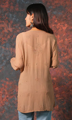 Load image into Gallery viewer, Women&#39;s Lucknowi Handcrafted Viscose Georgette Chikankari Top - HONC0327522
