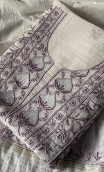 Load image into Gallery viewer, Women's Lakhnavi Handcrafted Unstitched Mul Chanderi Kurta And Dupatta Set - HONC0327489