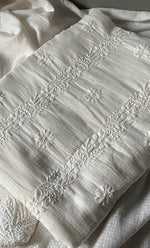 Load image into Gallery viewer, Women&#39;s Lucknowi Handcrafted Kota Cotton Chikankari Unstitched Kurta And Dupatta Set - HONC0312635
