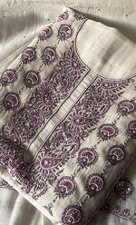 Load image into Gallery viewer, Titlee Women's Lakhnavi Handcrafted Unstitched Mul Chanderi Kurta And Dupatta Set - HONC0324066