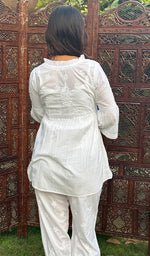 Load image into Gallery viewer, Rania Women&#39;s Lakhnavi Handcrafted Cotton Chikankari Kurta And Palazzo Set - HONC0270133
