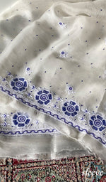 Load image into Gallery viewer, Women's Lakhnavi Handcrafted Pure Organza Chikankari Unstitched Kurta And Dupatta Set- HONC0375214