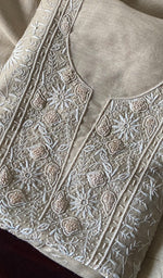 Load image into Gallery viewer, Women&#39;s Lakhnavi Handcrafted Munga Silk Chikankari Kurta And Dupatta Set- HONC0273584
