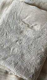 Load image into Gallery viewer, Women&#39;s Lakhnavi Handcrafted Munga Silk Chikankari Kurta And Dupatta Set- HONC0259743
