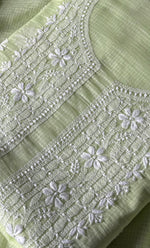 Load image into Gallery viewer, Women's Lakhnavi Handcrafted Kota Cotton Unstitched Kurta And Dupatta Set- HONC0318730