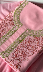 Load image into Gallery viewer, Women's Lakhnavi Handcrafted Unstitched Cotton Chikankari Suit Material - HONC0316590