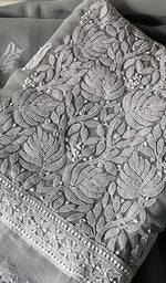 Load image into Gallery viewer, Women's Lucknowi Handcrafted Faux-Georgette Unstitched Chikankari Suit Material - HONC0348787