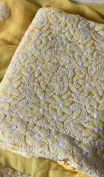 Load image into Gallery viewer, Women&#39;s Lucknowi Handcrafted Faux-Georgette Chikankari Suit Material - HONC0263414
