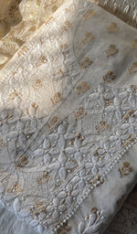 Load image into Gallery viewer, Women&#39;s Lucknowi Handcrafted Chanderi Silk Chikankari Kurta Dupatta Set - HONC0295425
