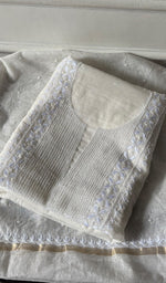 Load image into Gallery viewer, Women's Lakhnavi Handcrafted Mul Chanderi Unstitched Kurta And Dupatta Set - HONC0364245