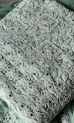 Load image into Gallery viewer, Women&#39;s Lucknowi Handcrafted Faux-Georgette Chikankari Suit Material - HONC0263405
